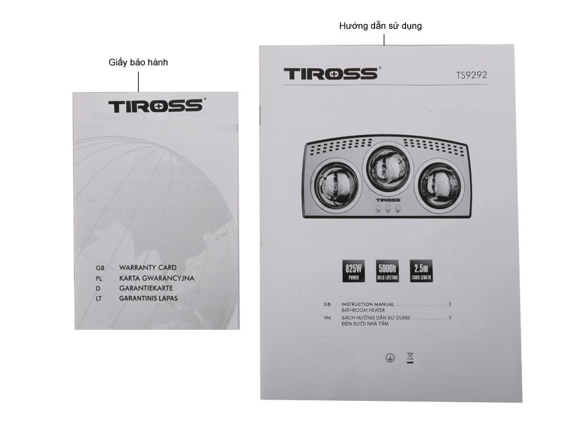 Đèn sưởi nhà tắm Tiross TS9292
