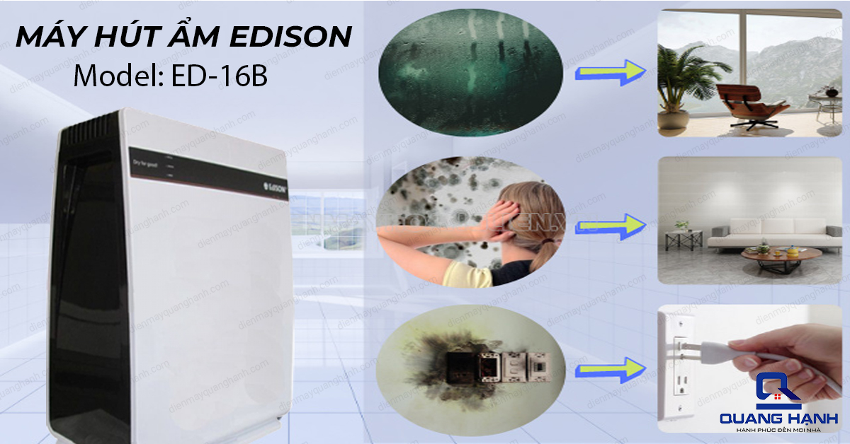 Ưu điểm nổi bật của máy hút ẩm Edison ED16B.