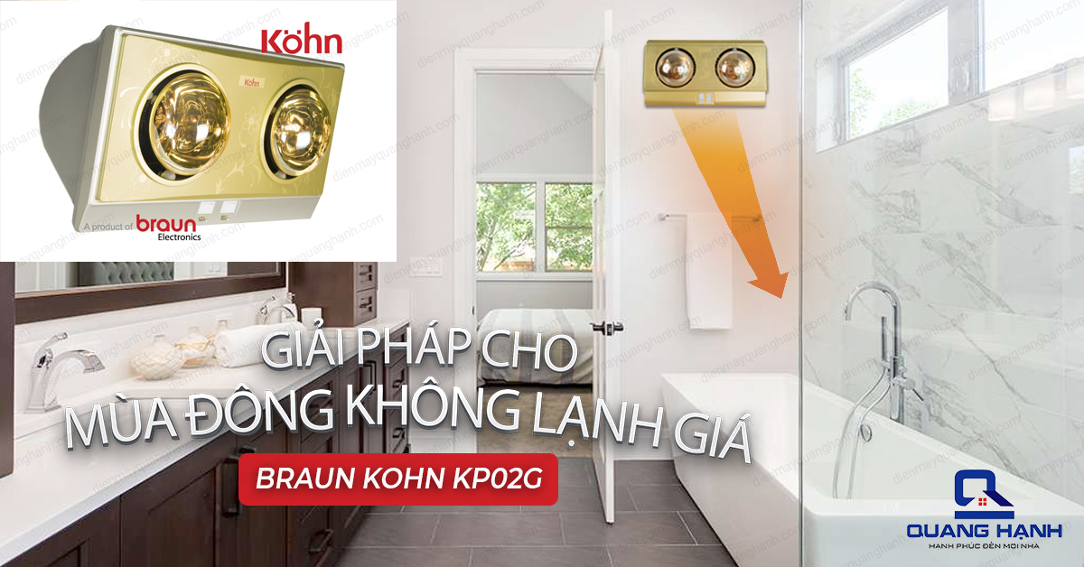 Đèn sưởi nhà tắm Kohn KP02G là giải pháp tối ưu cho những ngày đông lạnh giá.