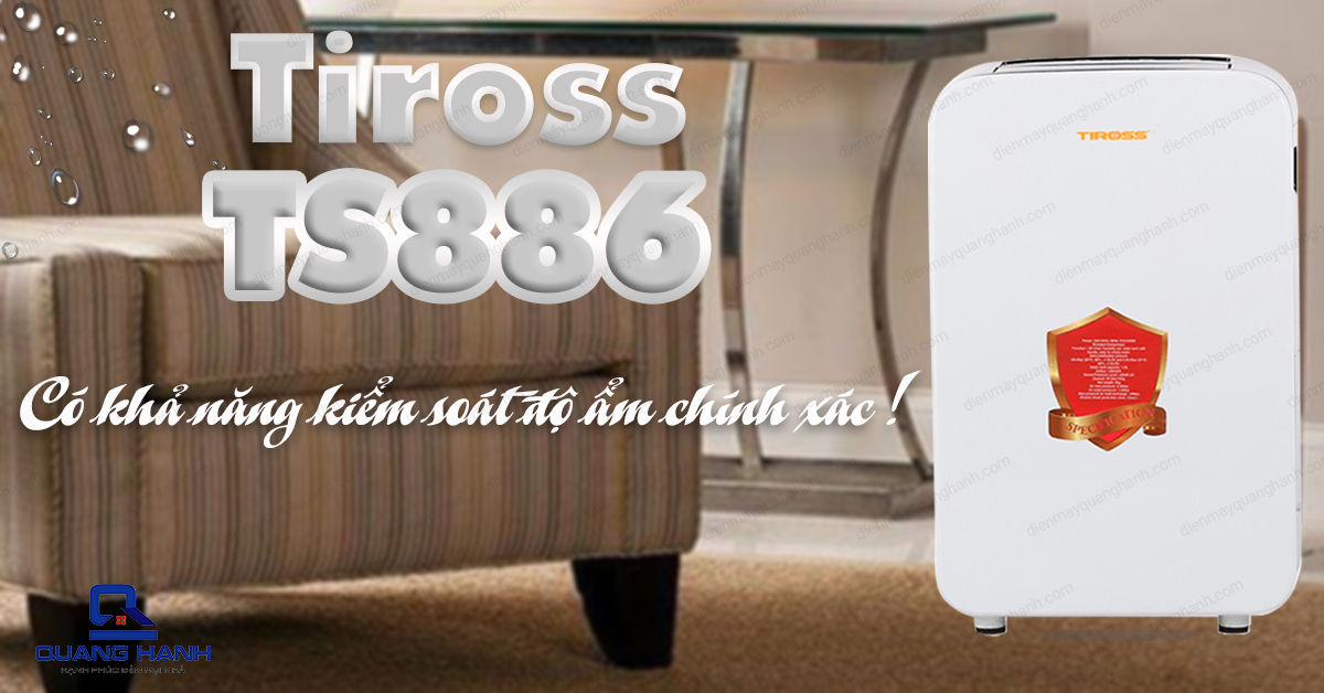 Máy hút ẩm Tiross TS886 có khả năng kiểm soát độ ẩm chính xác