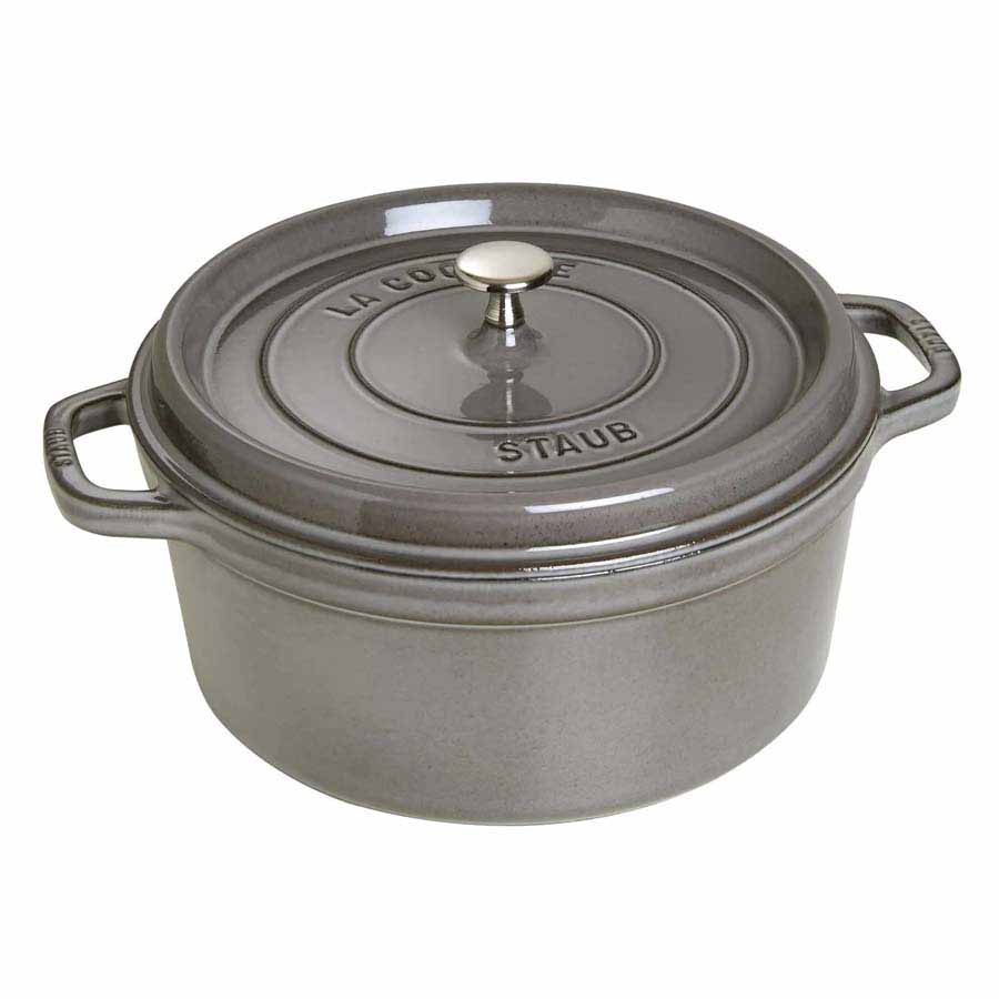 Nồi gang tròn Staub màu xám 26cm - 5.2L QH241804