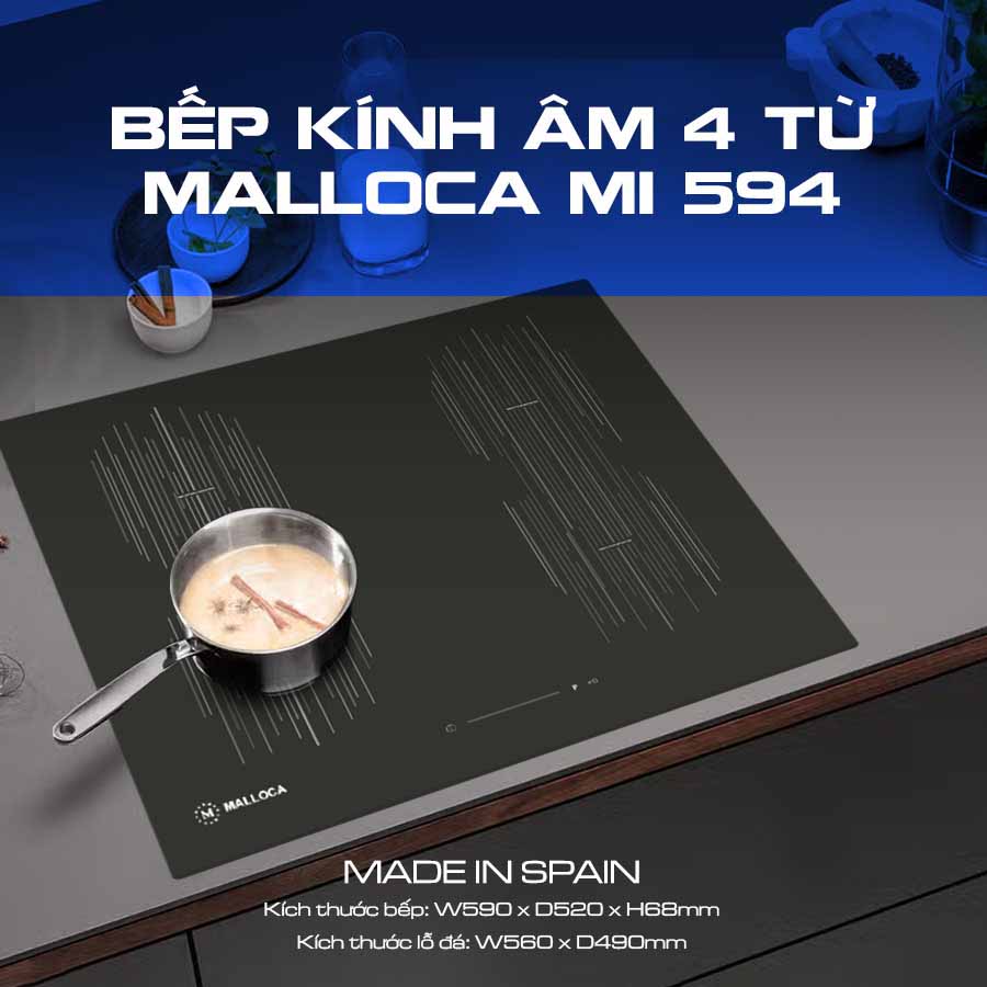 Bếp kính âm 4 từ Malloca MI 594 LINEAR QH242272 1