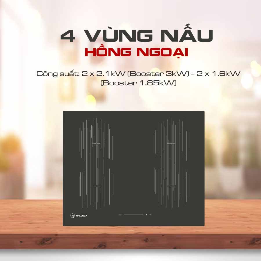 Bếp kính âm 4 từ Malloca MI 594 LINEAR QH242272 2