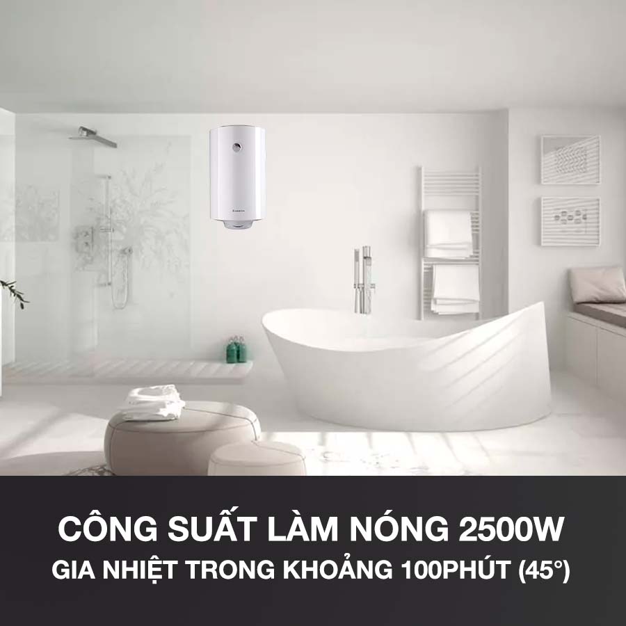 Ariston PRO R 80 V 2.5 FE có công suất làm nóng mạnh mẽ