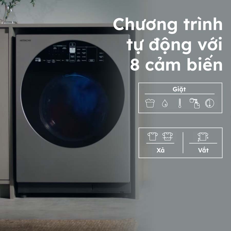 Máy giặt sấy Hitachi Inverter 12kg BD-D120XGV QH243573 3