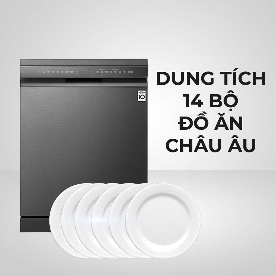 Dung tích rửa 14 bộ đồ ăn Châu Âu