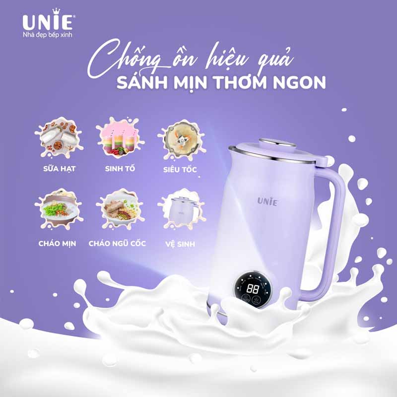 Chống ồn hiệu quả, sánh mịn cùng máy làm sữa hạt Unie