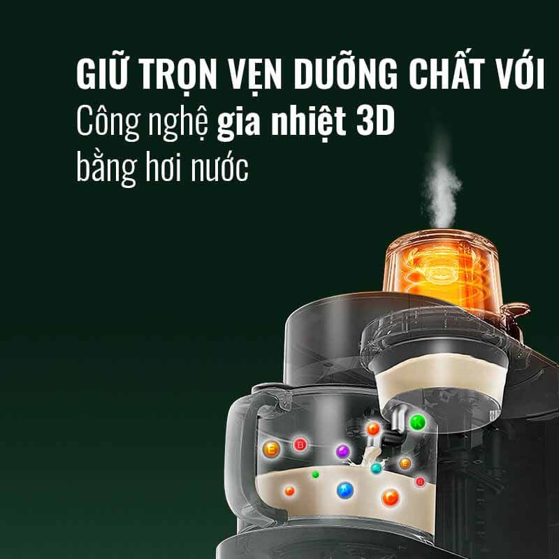 Giữ chọn vẹn dưỡng chất với công nghệ gia nhiệt 3D bằng hơi nước