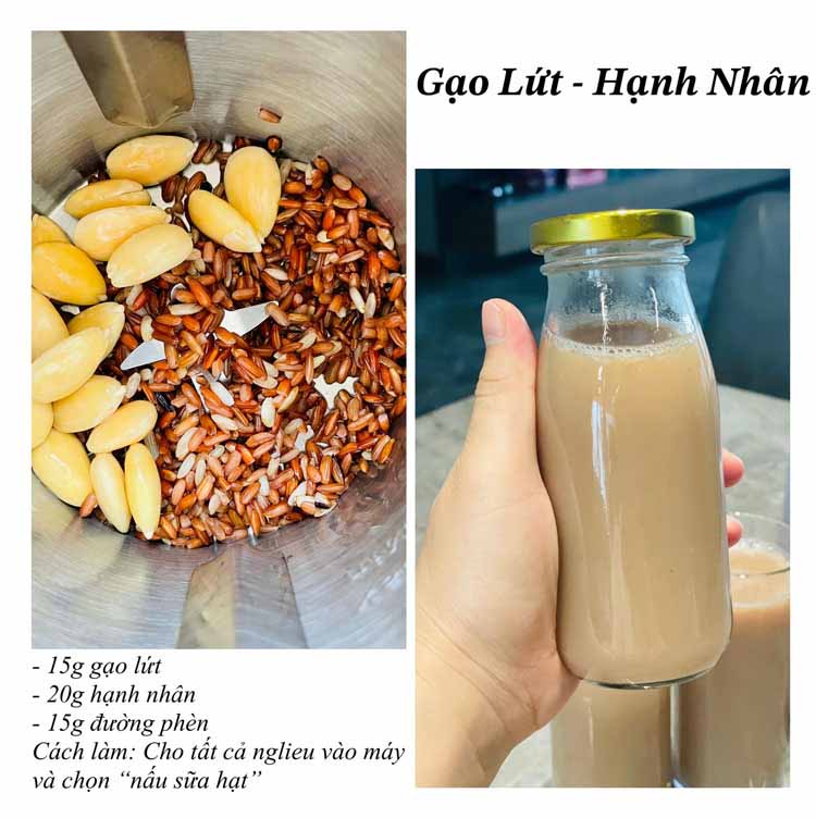 Nguyên liệu sữa gạo lứt - hạnh nhân