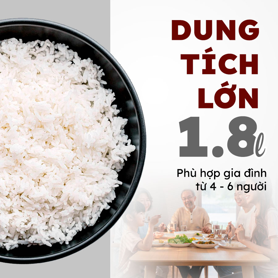 Cuckoo CR-1065 có dung tích lên đến 1.8 lít