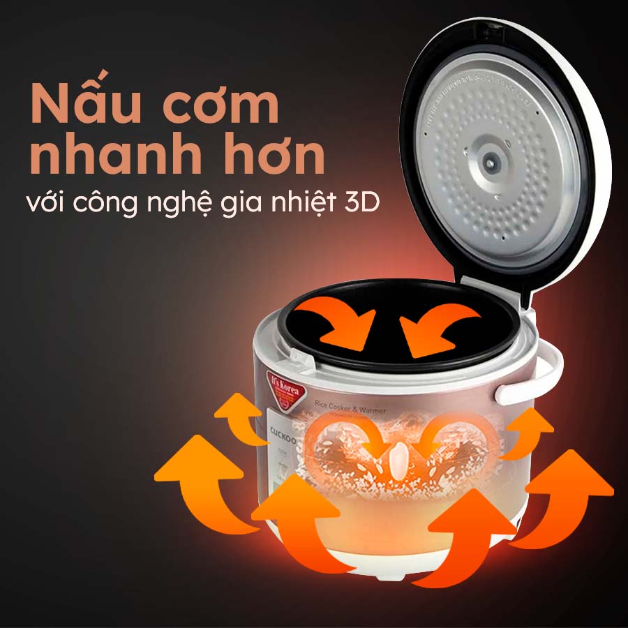 Cuckoo CR-1065 với công nghệ nấu 3D cho cơm chín đều, thơm dẻo