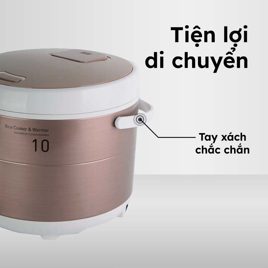 Nồi cơm điện Cuckoo CR-1065 thiết kế tiện lợi với nắp trong tháo rời