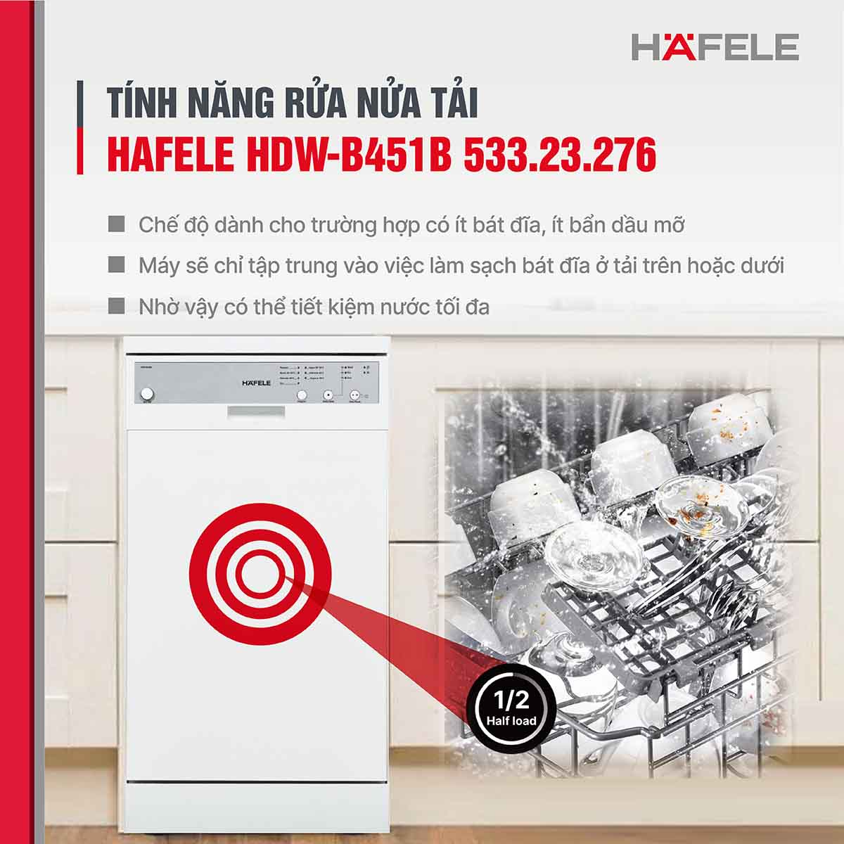 Chức năng đặc biệt của máy rửa bát Hafele