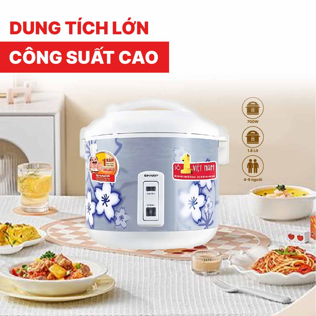 Nồi cơm điện Sharp KS-N181ETV