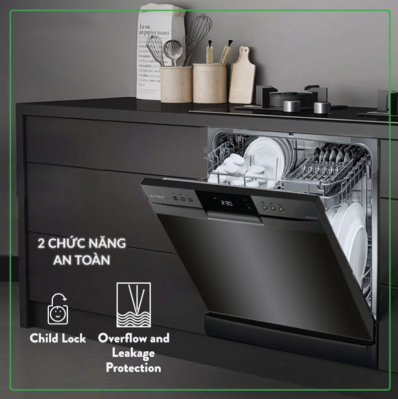 Tìm hiểu kích thước máy rửa bát Eurosun âm tủ - độc lập – để bàn chi tiết 3