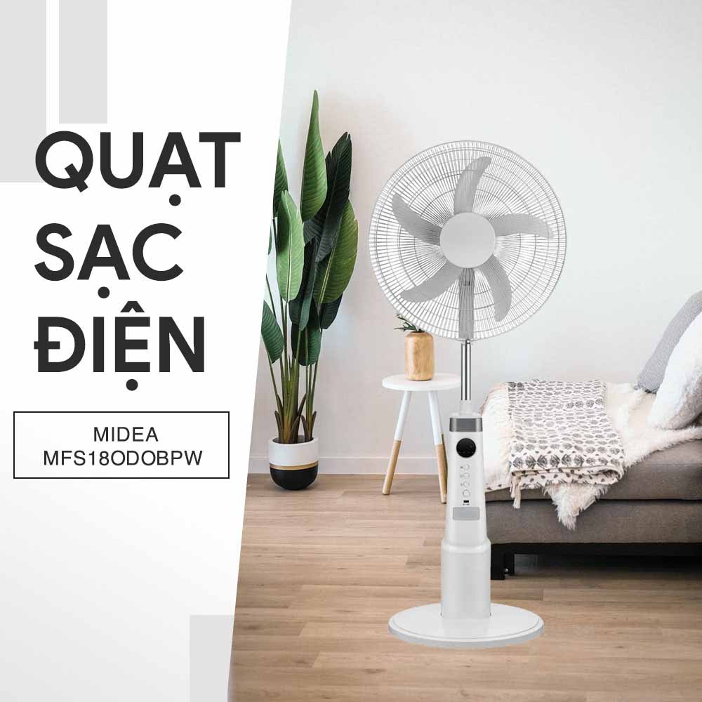 Quạt đứng sạc điện Midea MFS18ODOBPW QH242492 1