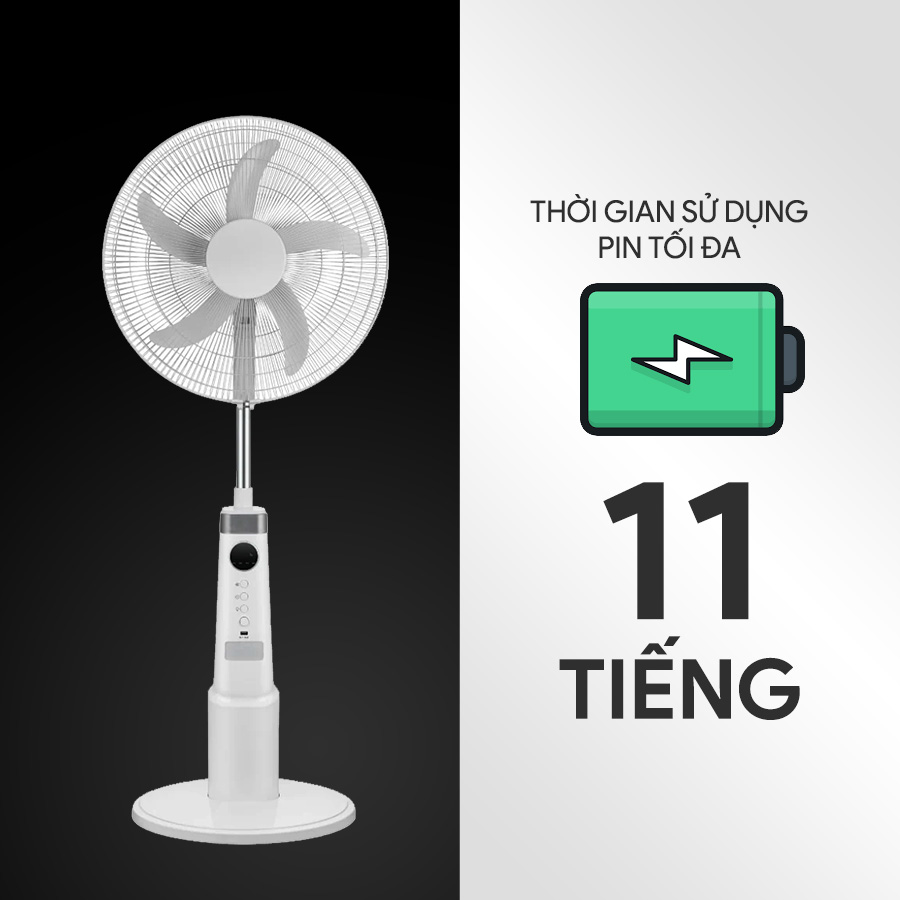Quạt đứng sạc điện Midea MFS18ODOBPW QH242492 6