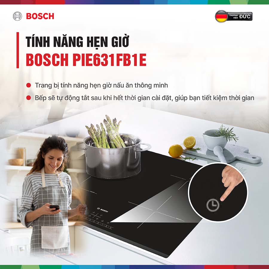 Chế độ hẹn giờ tắt bếp tiện lợi