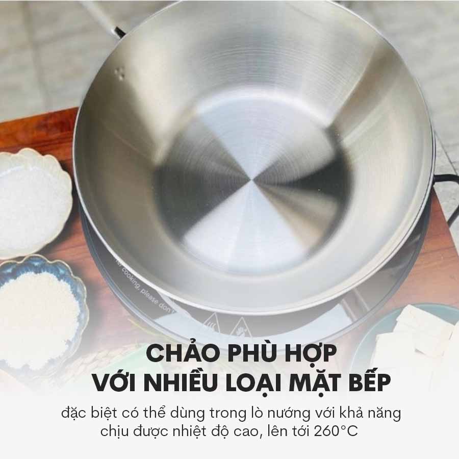 Chảo Inox sâu lòng đáy liền Tri-Ply Kaiyo KIW24 size 24cm không nắp QH242117 6