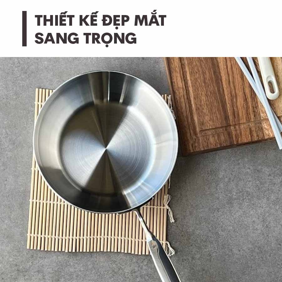 Chảo Inox sâu lòng đáy liền Tri-Ply Kaiyo KIW24 size 24cm không nắp QH242117 4