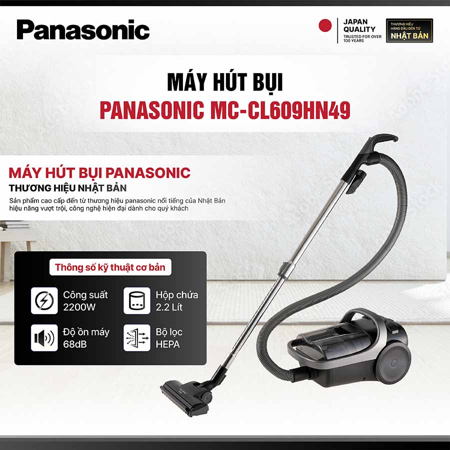 Máy hút bụi dạng hộp Panasonic MC-CL609HN49 2200W