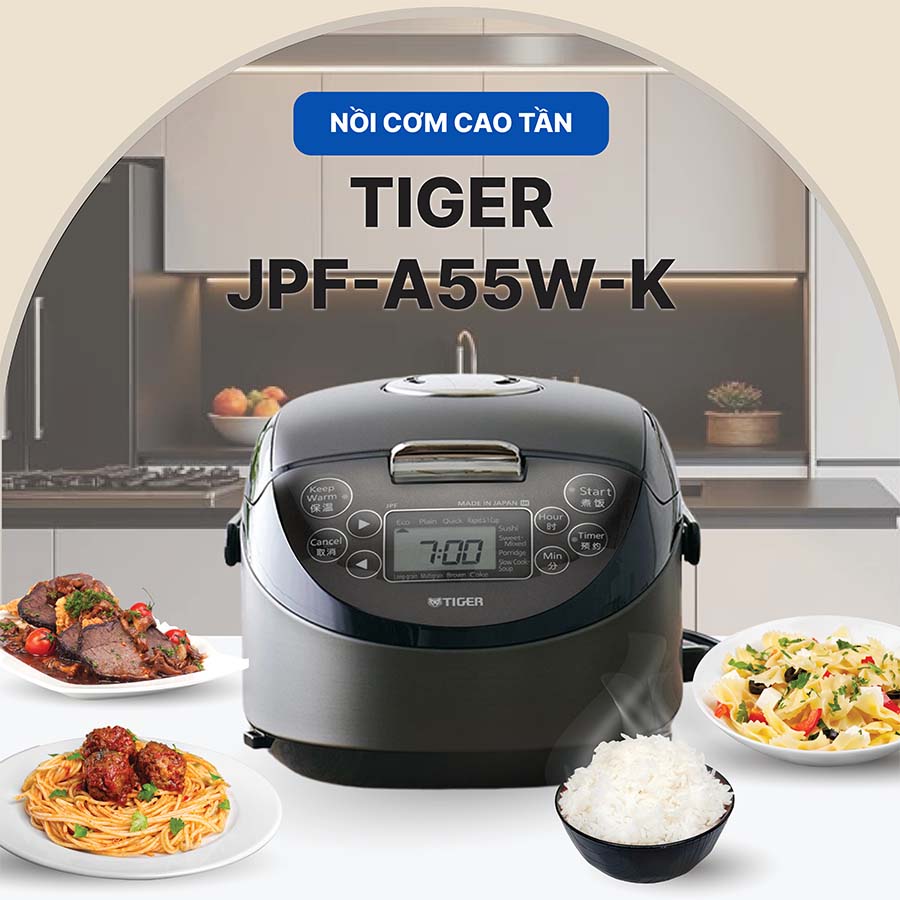  Nồi cơm điện tử cao tần Tiger 0.5 lít JPF-A55W-K