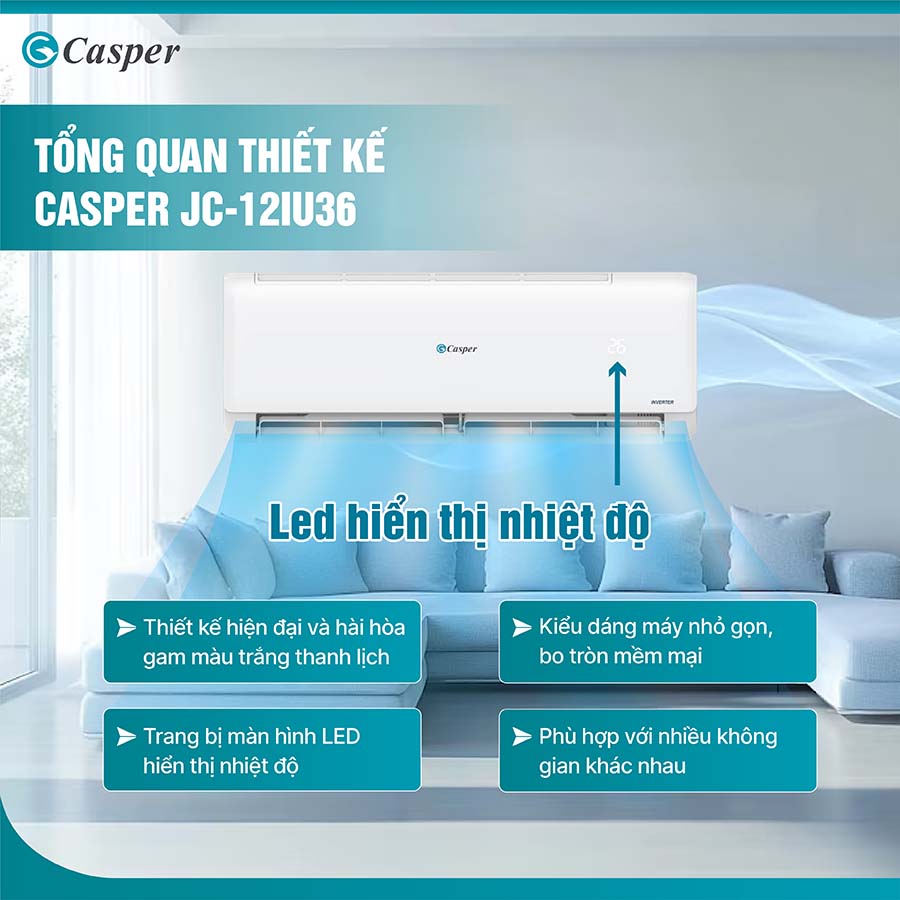 Điều hòa 1 chiều Inverter 1.5 HP Casper JC-12IU36 QH245389 2