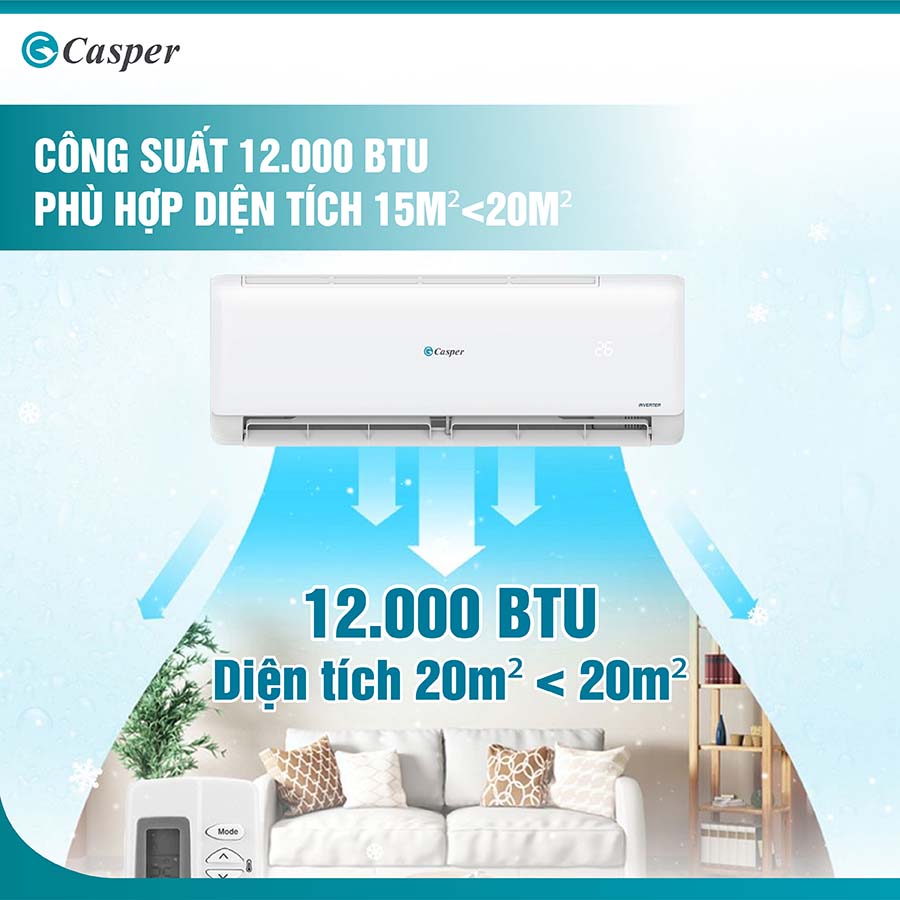 Điều hòa 1 chiều Inverter 1.5 HP Casper JC-12IU36 QH245389 3