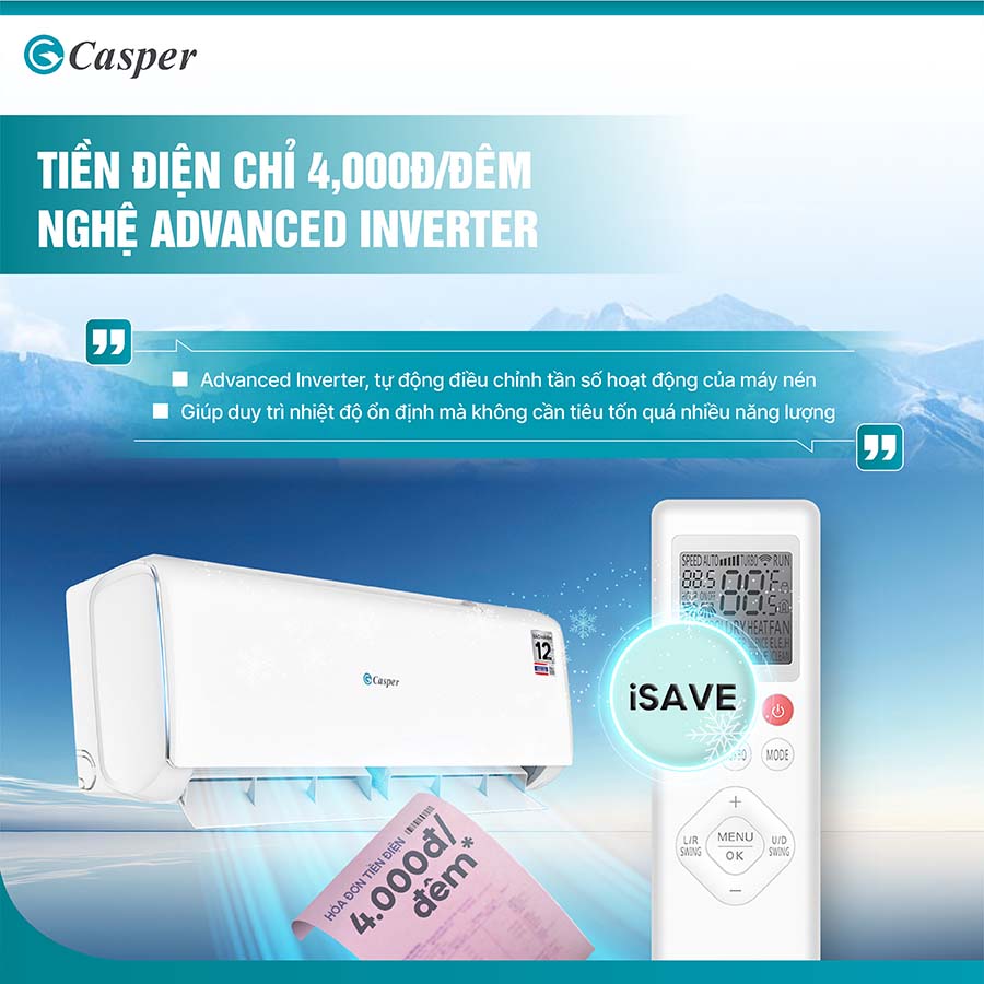 Điều hòa 1 chiều Inverter 1.5 HP Casper JC-12IU36 QH245389 4