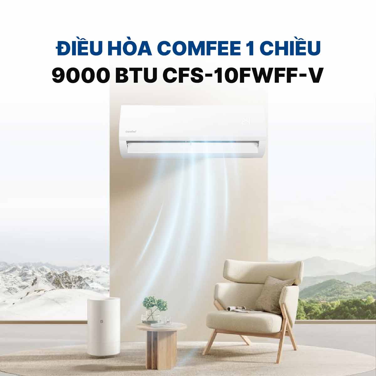Điều hòa Comfee 1 chiều 9000 BTU CFS-10FWFF-V