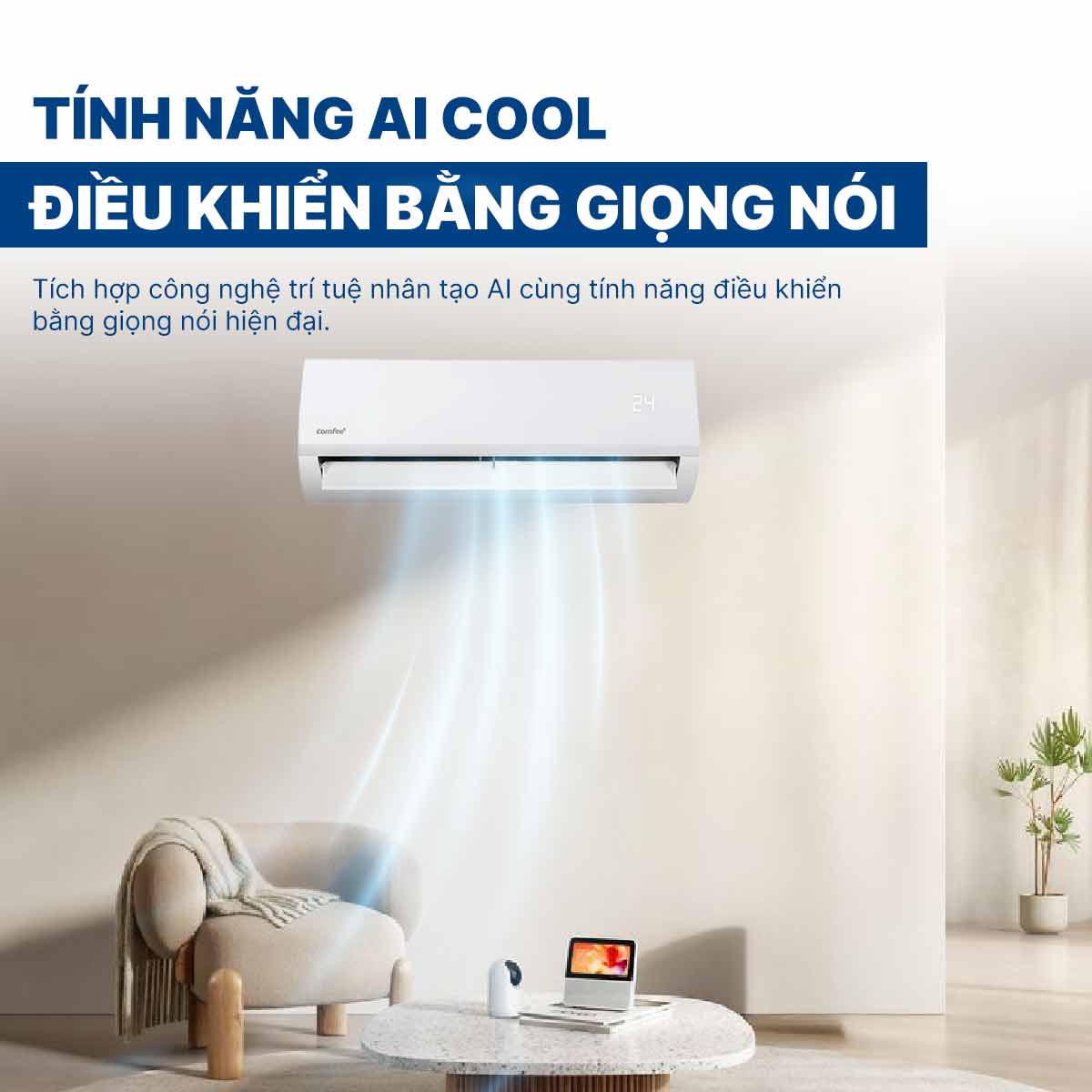 Điều hòa Comfee 1 chiều 9000 BTU CFS-10FWFF-V