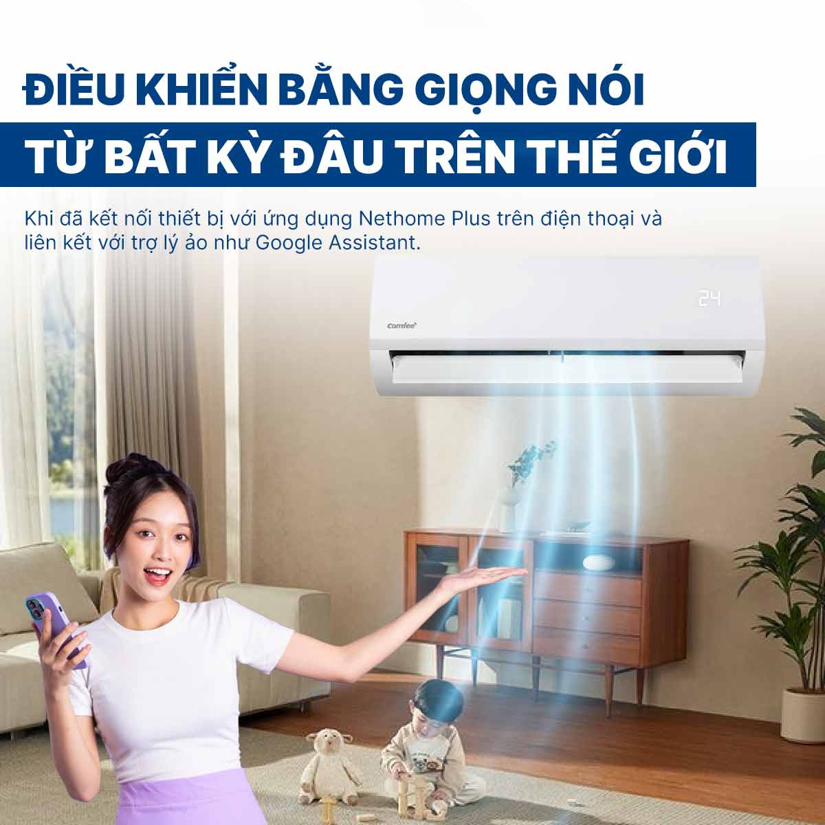 Điều hòa Comfee 1 chiều 9000 BTU CFS-10FWFF-V