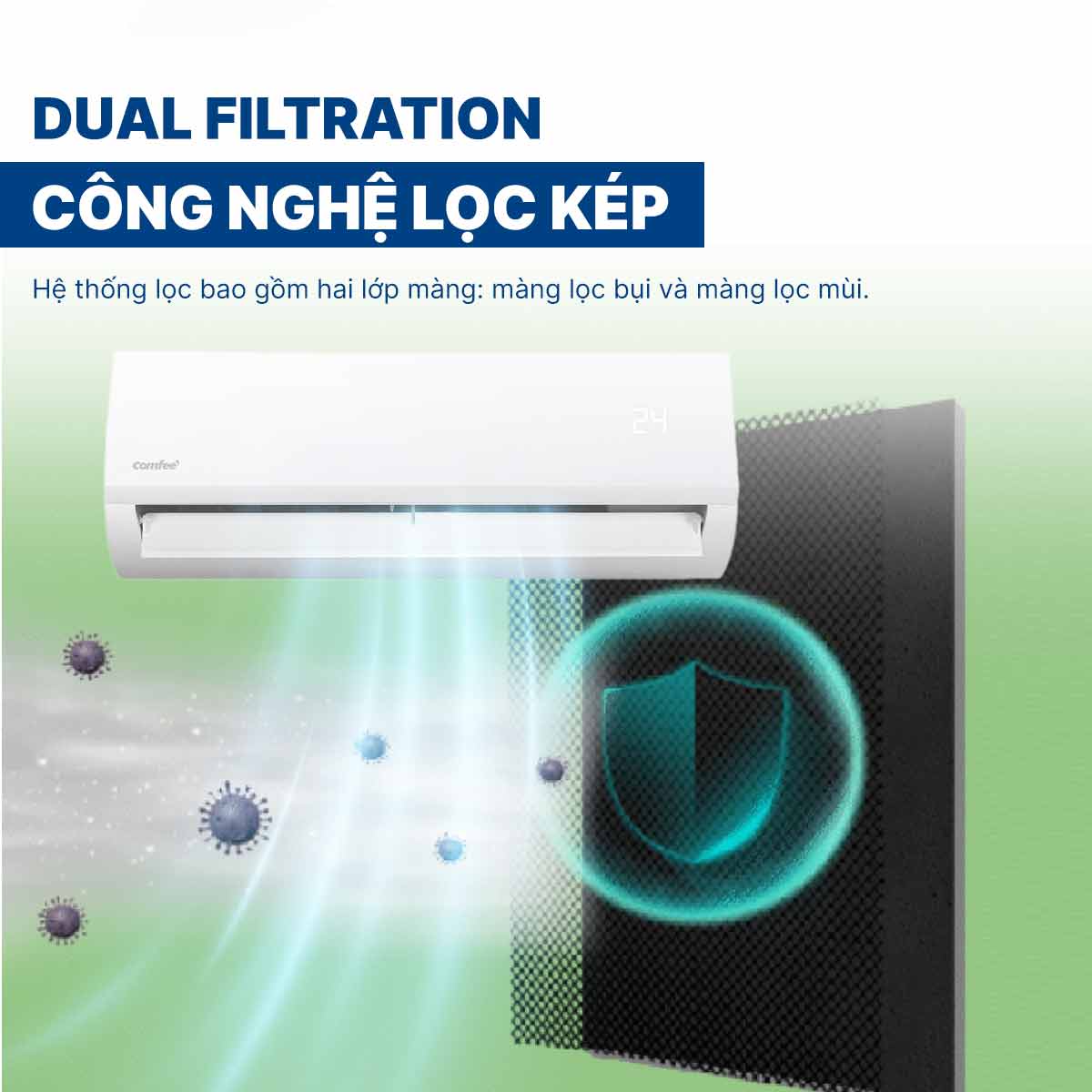 Điều hòa Comfee 1 chiều 9000 BTU CFS-10FWFF-V