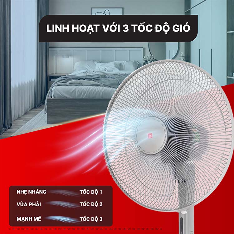 Quạt đứng KDK M40K có điều khiển từ xa