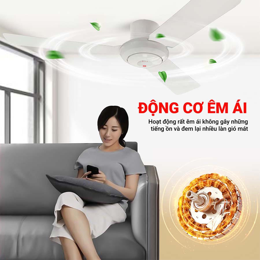 Quạt trần KDK R48SP có điều khiển từ xa