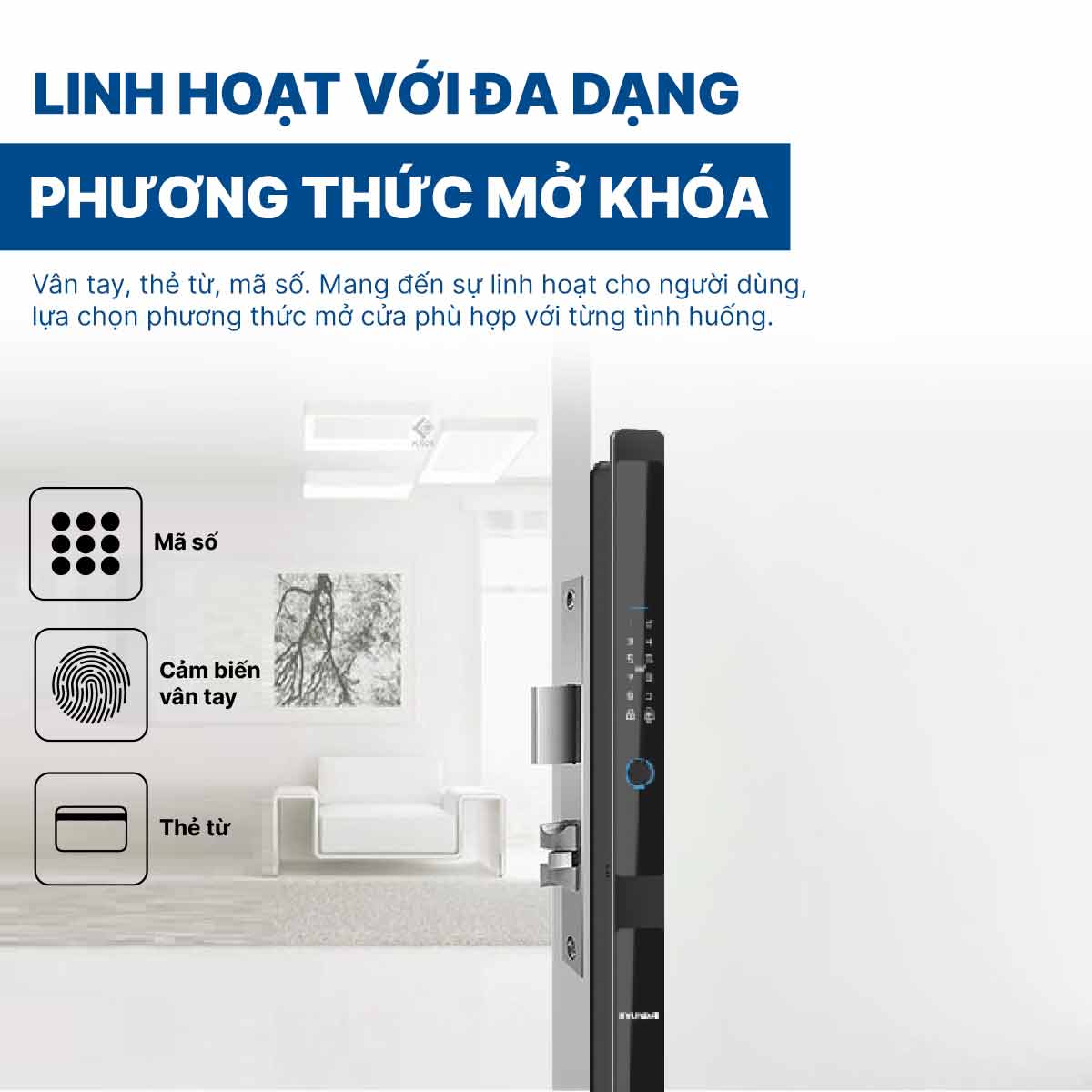 Khoá điện tử Hyundai cửa nhôm HY-SLS005 Black