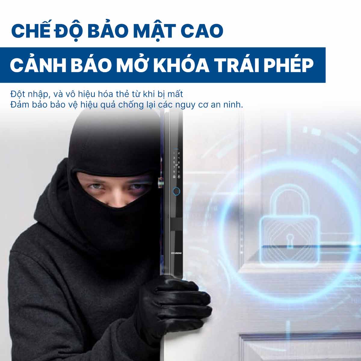 Khoá điện tử Hyundai cửa nhôm HY-SLS005 Black
