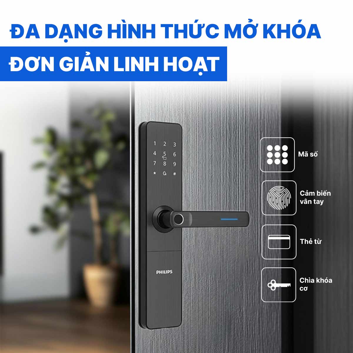 Khóa cửa thông minh Philips DDL609-5HS