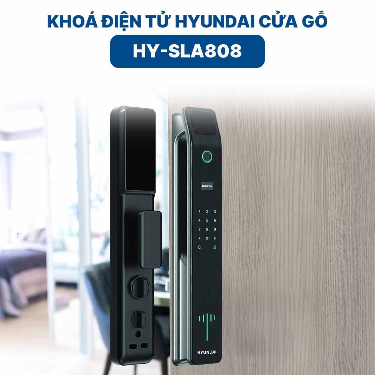 Khoá điện tử Hyundai cửa gỗ HY-SLA808