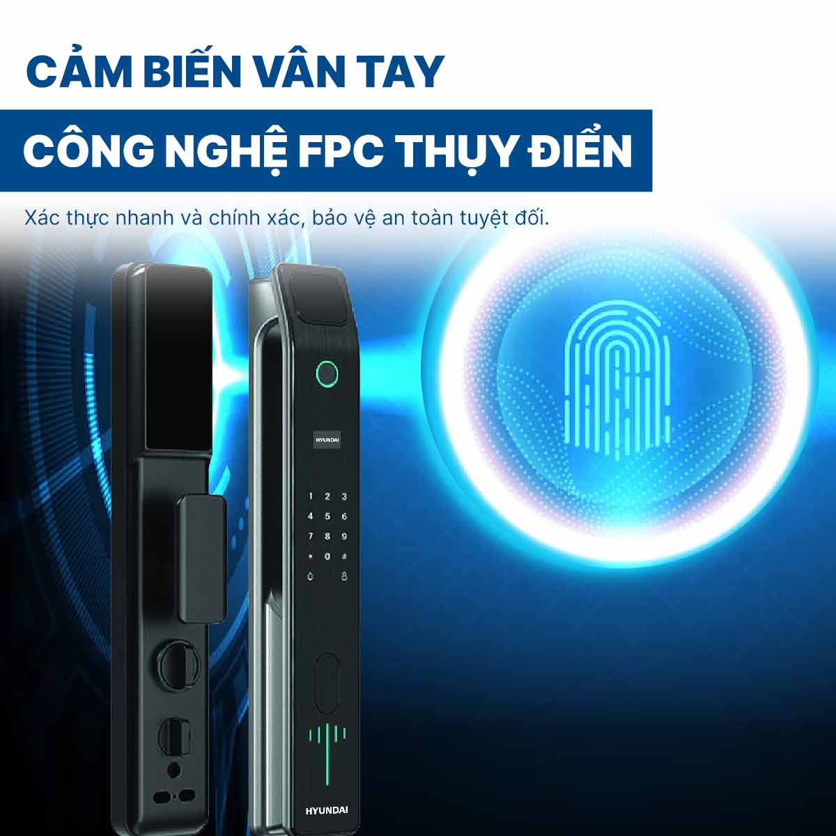 Khoá điện tử Hyundai cửa gỗ HY-SLA808