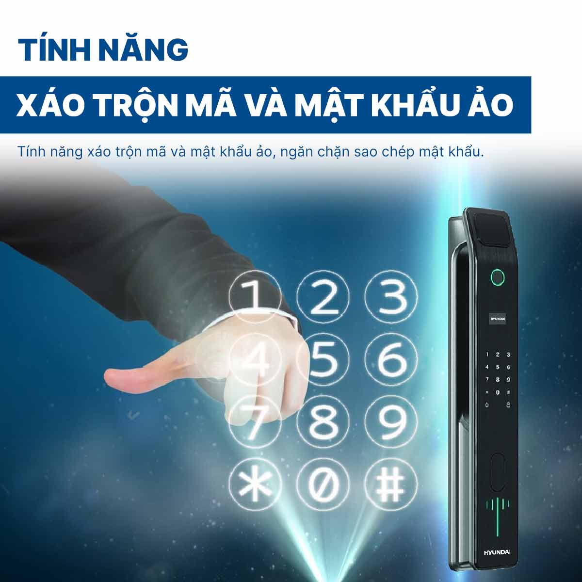 Khoá điện tử Hyundai cửa gỗ HY-SLA808