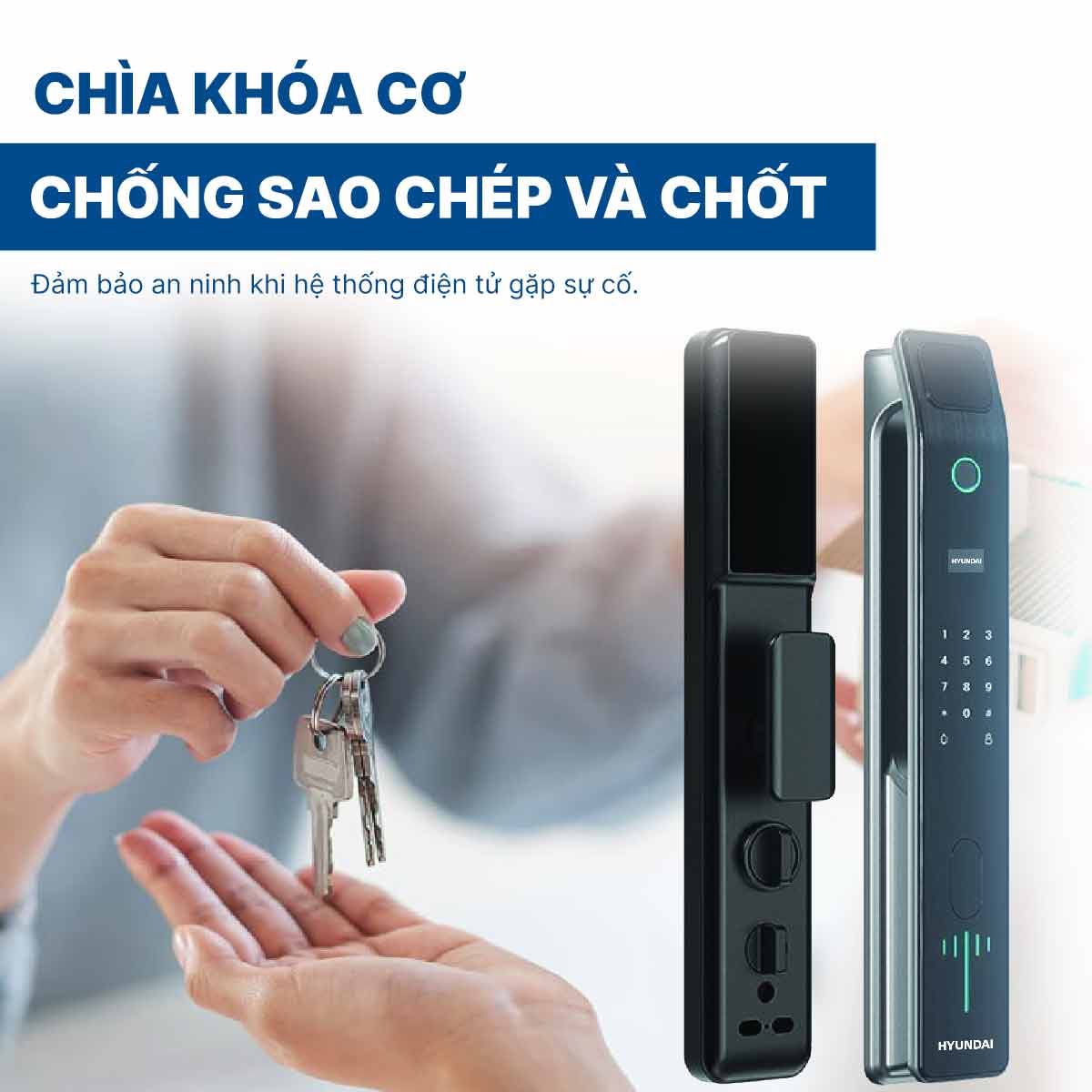Khoá điện tử Hyundai cửa gỗ HY-SLA808