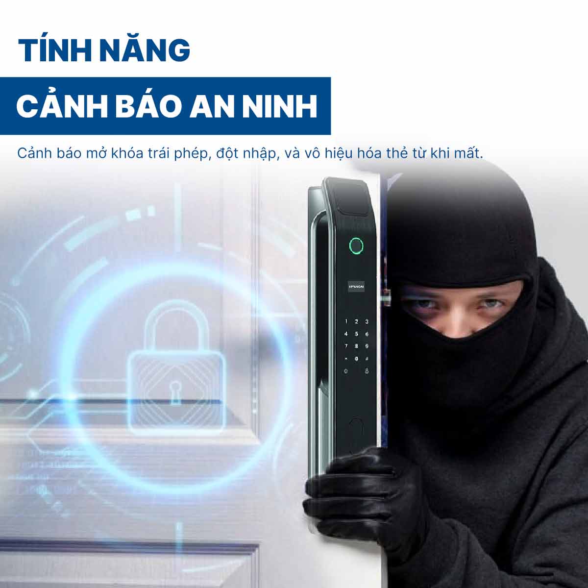 Khoá điện tử Hyundai cửa gỗ HY-SLA808