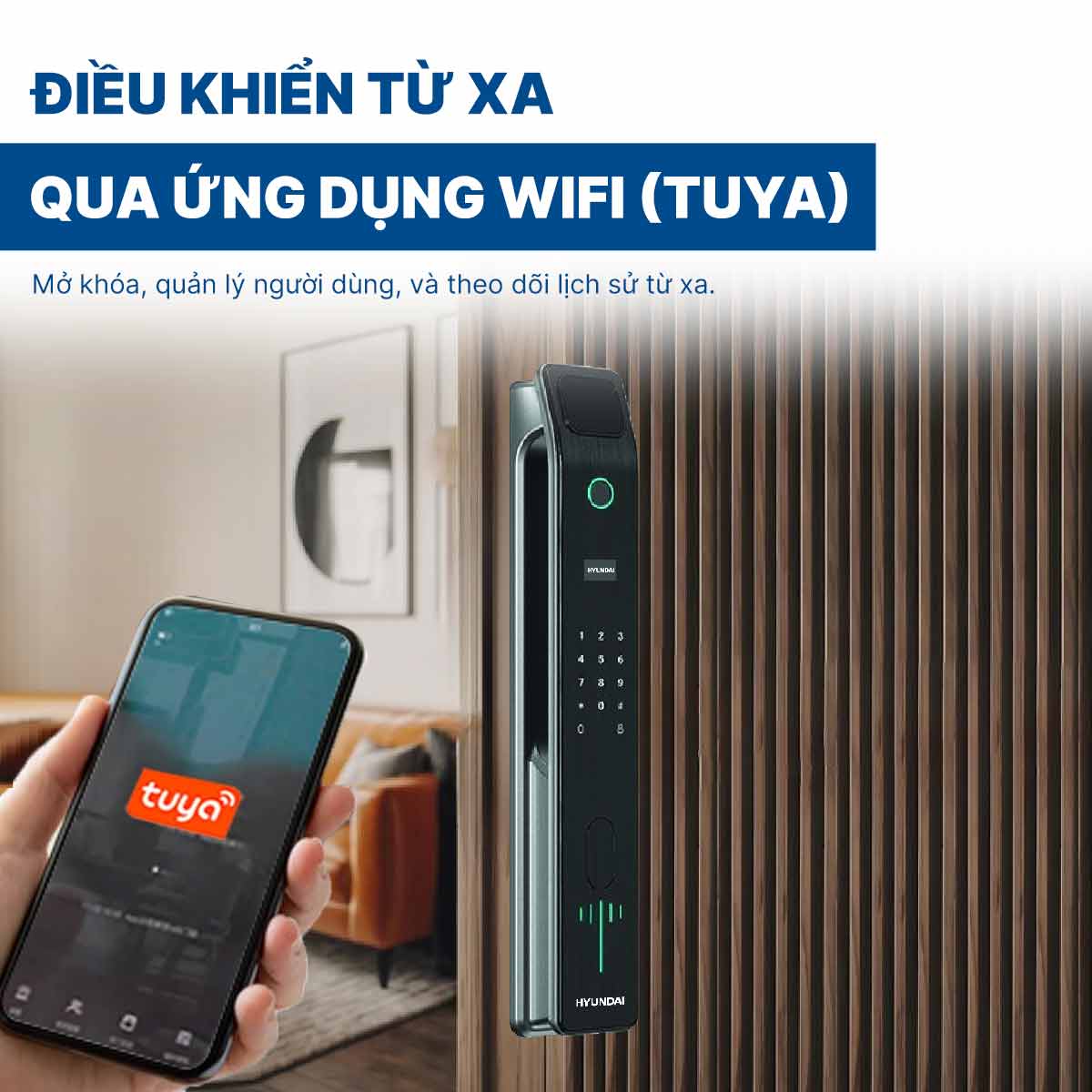 Khoá điện tử Hyundai cửa gỗ HY-SLA808