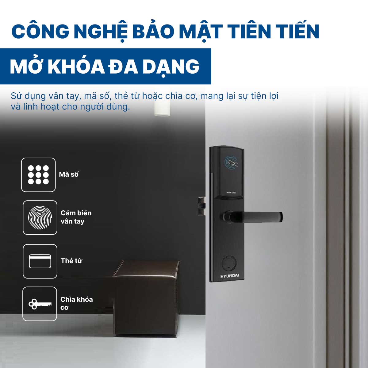 Khoá điện tử Hyundai khách sạn HY-HL01
