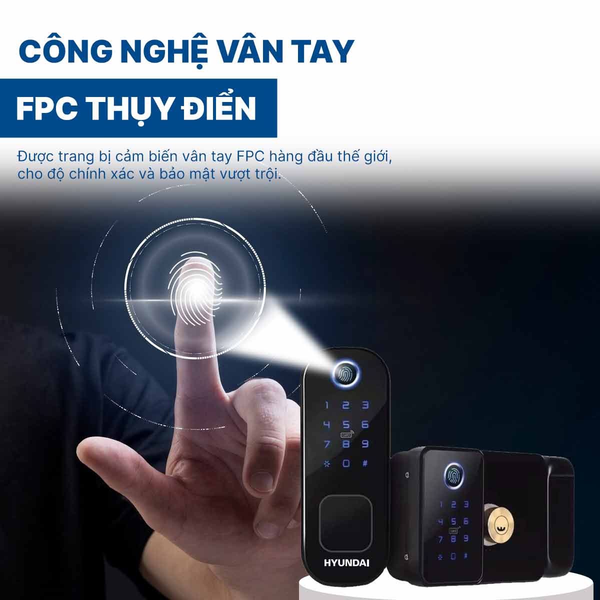 Khoá điện tử Hyundai cửa cổng HY-SLN002 Black