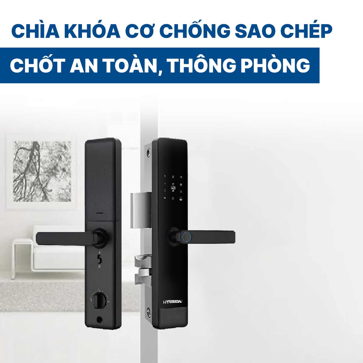 Khoá điện tử Hyundai cửa gỗ HY-SL007