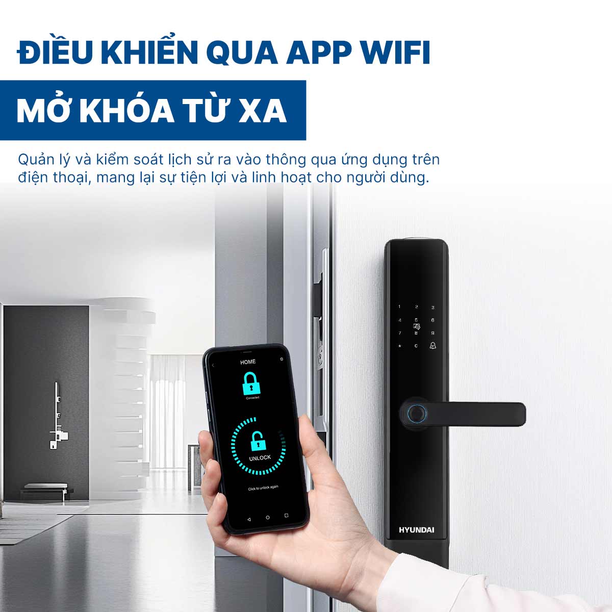 Khoá điện tử Hyundai cửa gỗ HY-SL007