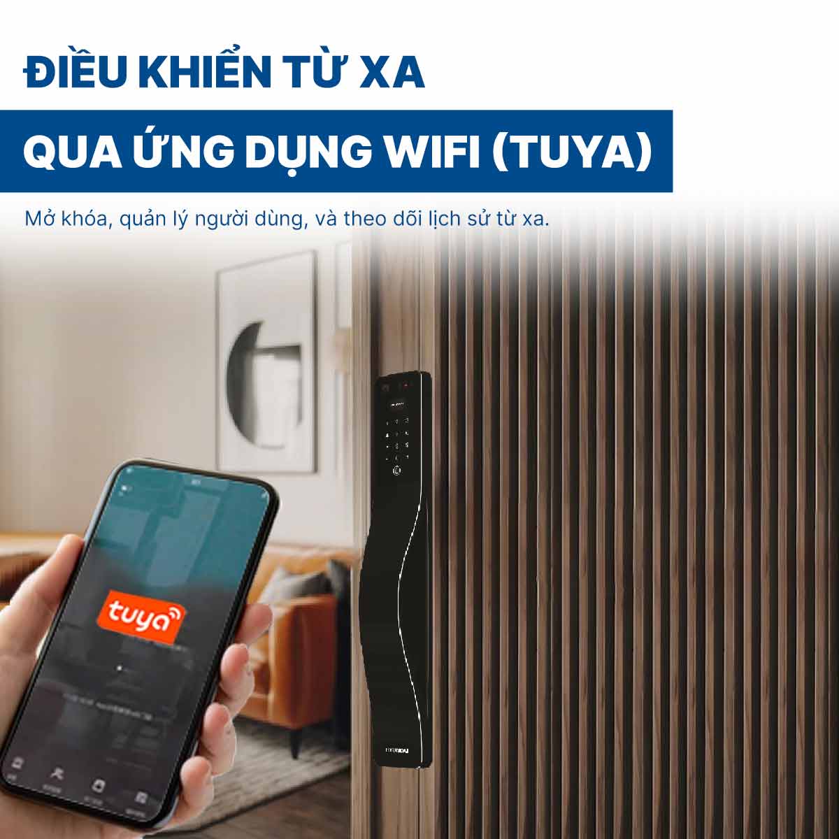 Khoá điện tử Hyundai cửa gỗ HY-SLA807F Black