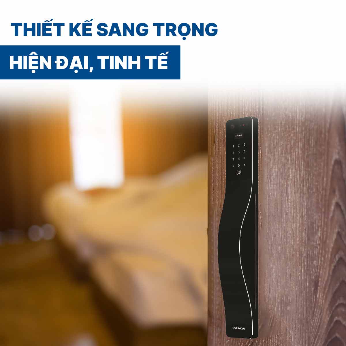 Khoá điện tử Hyundai cửa gỗ HY-SLA807F Black